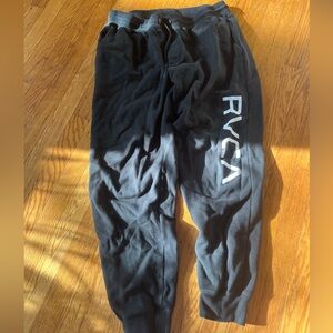 RVCA Black Sweatpants with White Logo